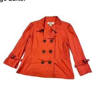 American Rag Orange Peplum Trench Jacket | Size L